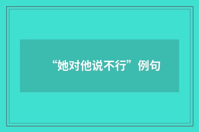 “她对他说不行”例句