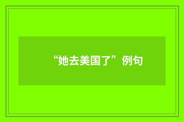 “她去美国了”例句