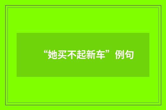 “她买不起新车”例句