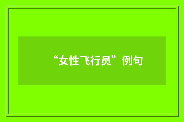 “女性飞行员”例句