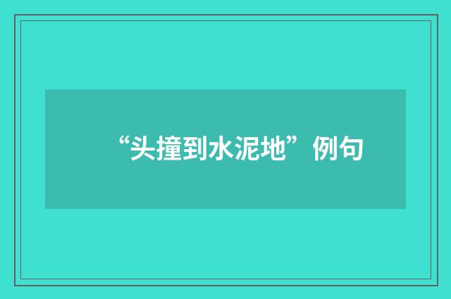 “头撞到水泥地”例句