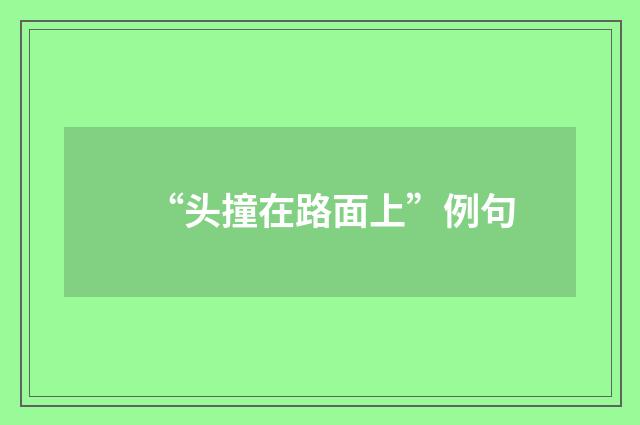 “头撞在路面上”例句