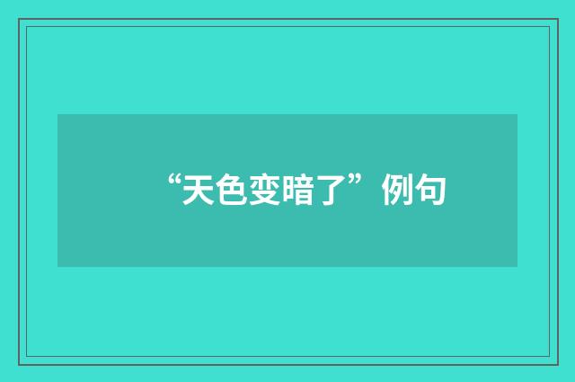“天色变暗了”例句