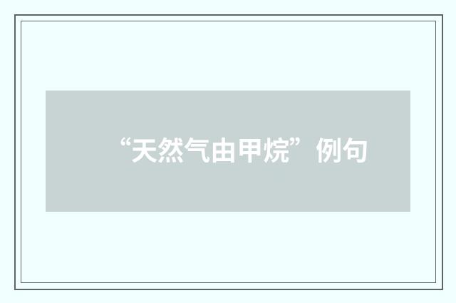 “天然气由甲烷”例句