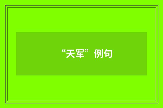 “天军”例句