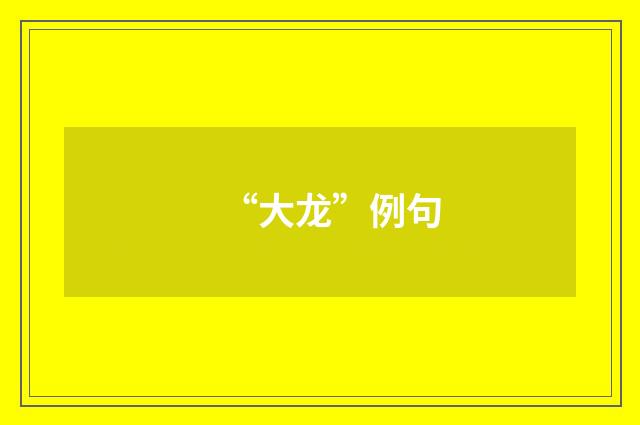 “大龙”例句