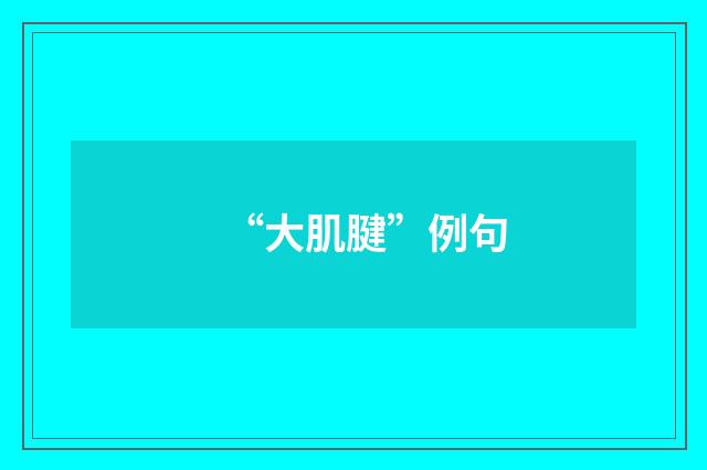 “大肌腱”例句