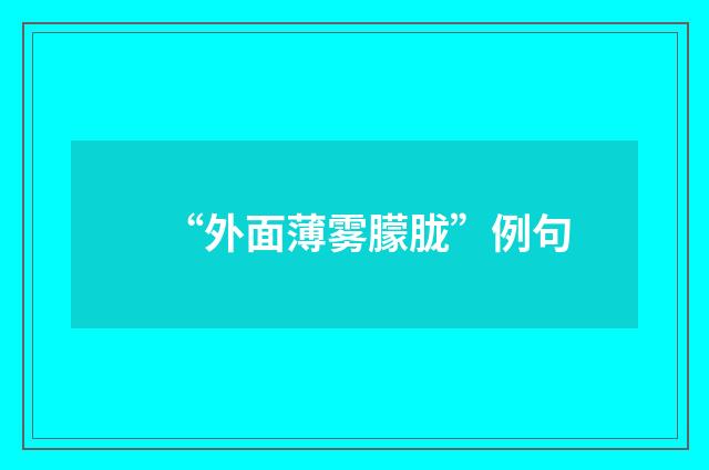 “外面薄雾朦胧”例句