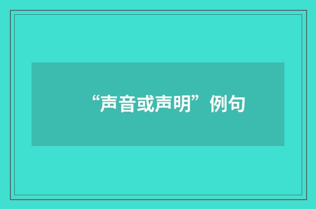 “声音或声明”例句