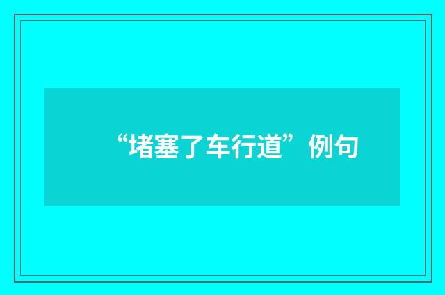 “堵塞了车行道”例句