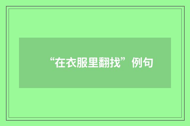 “在衣服里翻找”例句