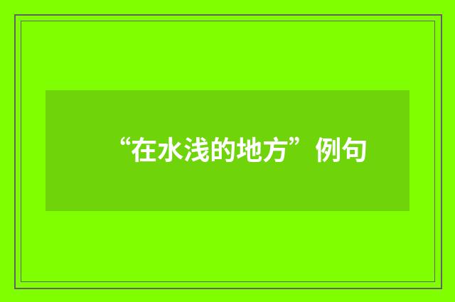 “在水浅的地方”例句