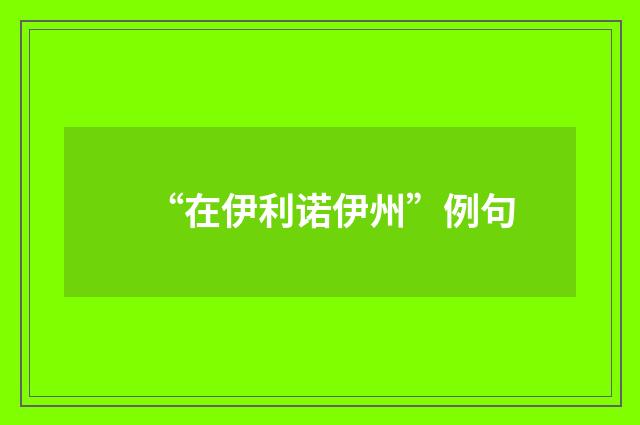 “在伊利诺伊州”例句