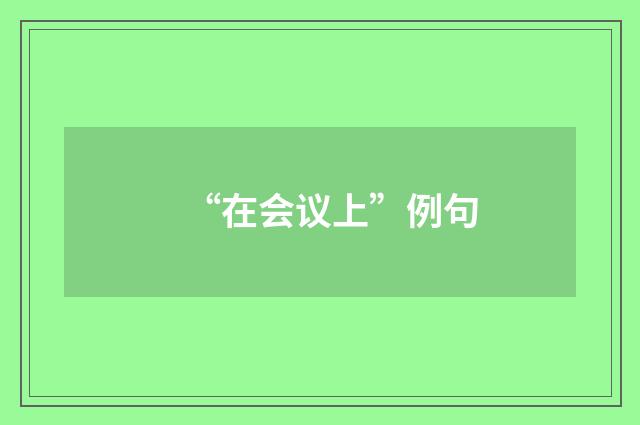 “在会议上”例句