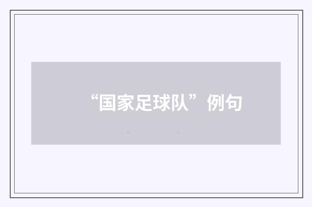 “国家足球队”例句
