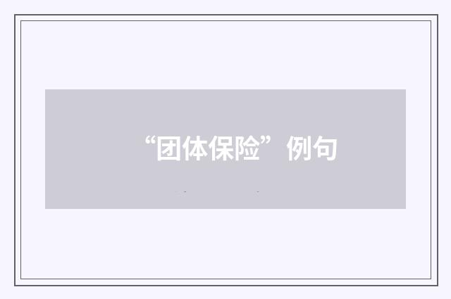 “团体保险”例句