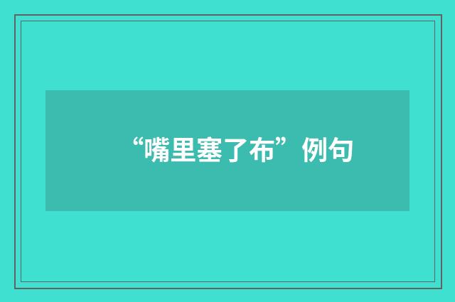 “嘴里塞了布”例句