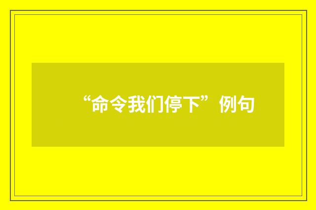 “命令我们停下”例句