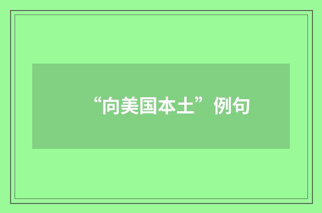“向美国本土”例句