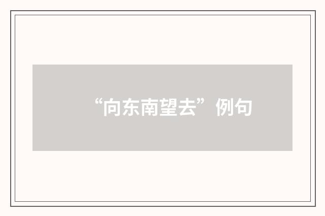 “向东南望去”例句