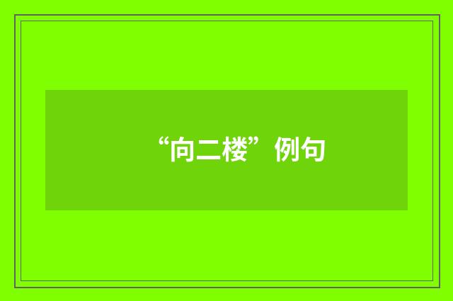 “向二楼”例句