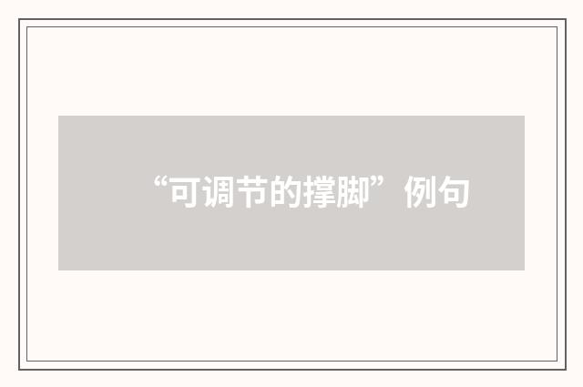 “可调节的撑脚”例句