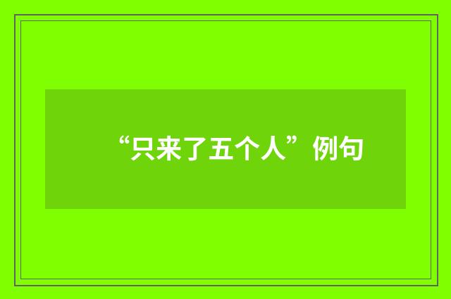 “只来了五个人”例句