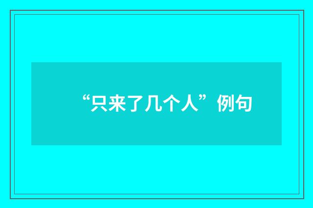 “只来了几个人”例句