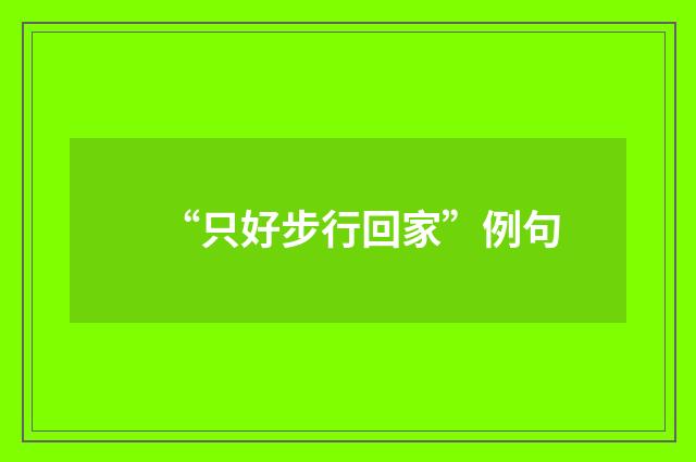 “只好步行回家”例句
