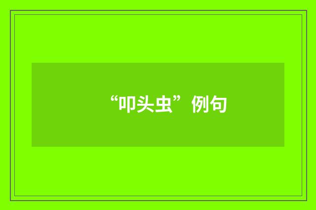 “叩头虫”例句
