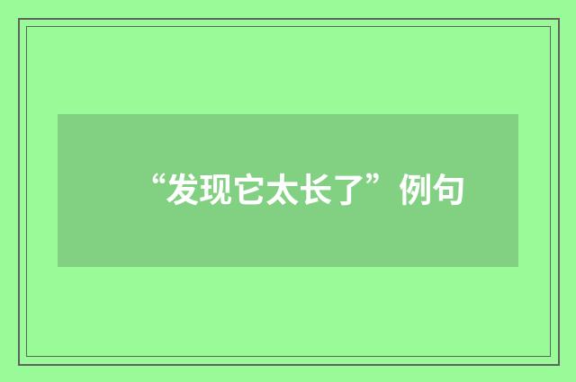“发现它太长了”例句