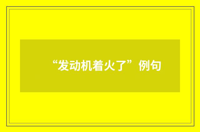 “发动机着火了”例句