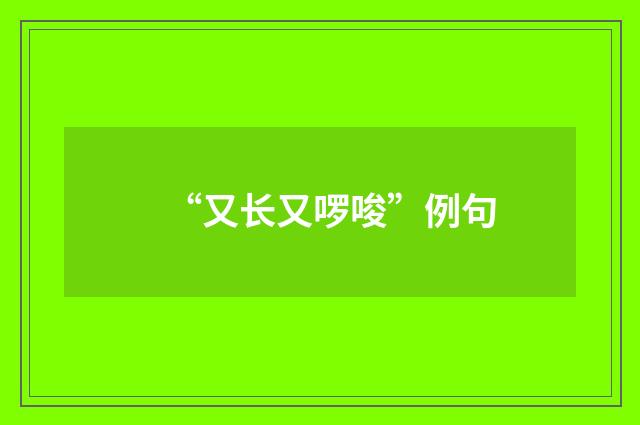“又长又啰唆”例句