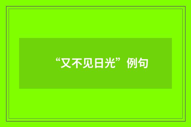 “又不见日光”例句
