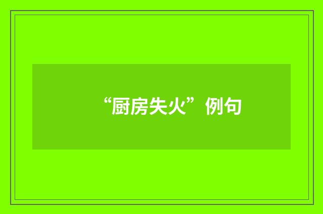“厨房失火”例句