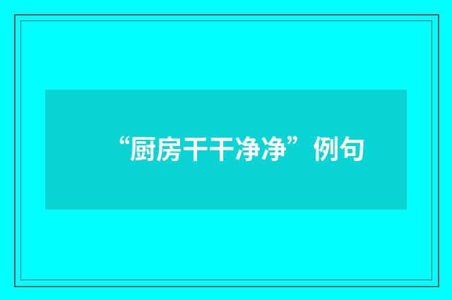 “厨房干干净净”例句