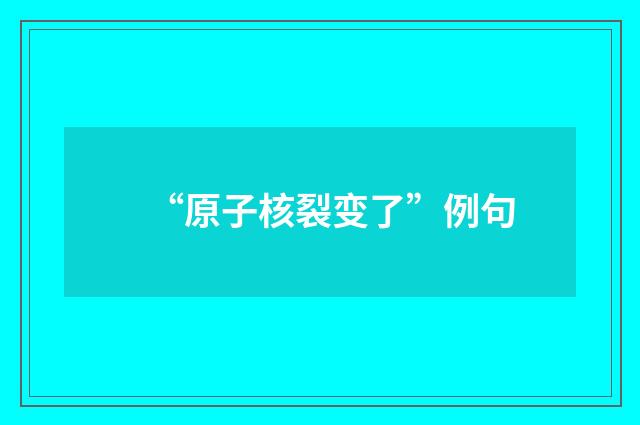 “原子核裂变了”例句