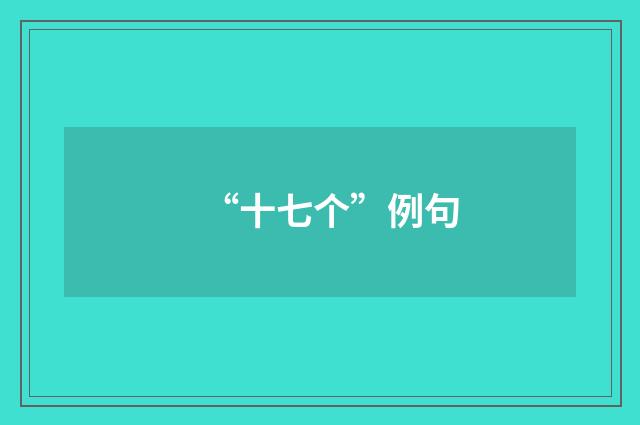 “十七个”例句