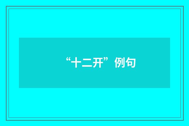 “十二开”例句