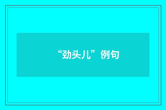 “劲头儿”例句