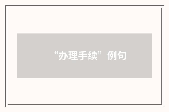 “办理手续”例句