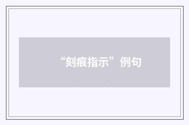 “刻痕指示”例句
