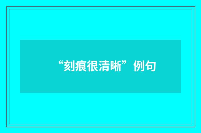 “刻痕很清晰”例句
