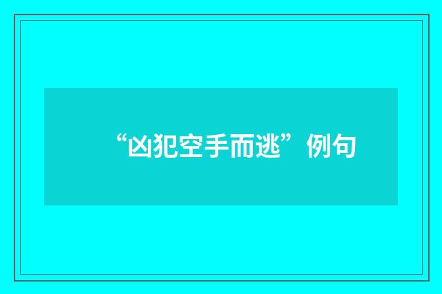 “凶犯空手而逃”例句