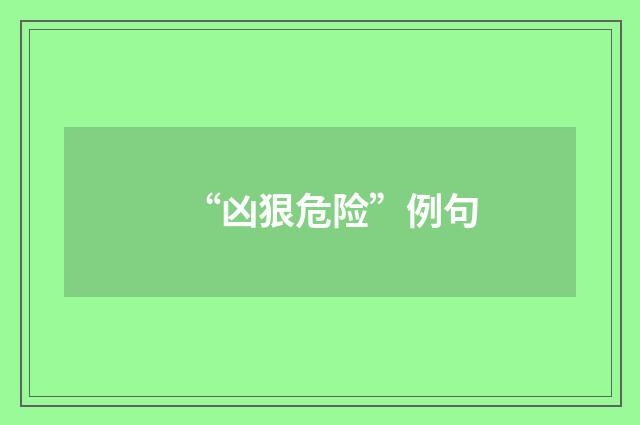 “凶狠危险”例句