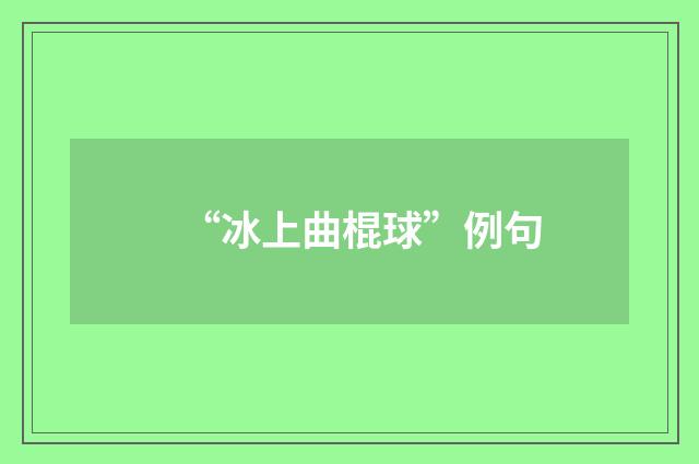 “冰上曲棍球”例句