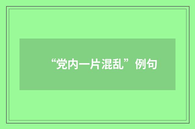 “党内一片混乱”例句