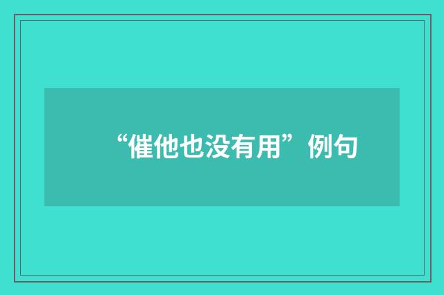 “催他也没有用”例句
