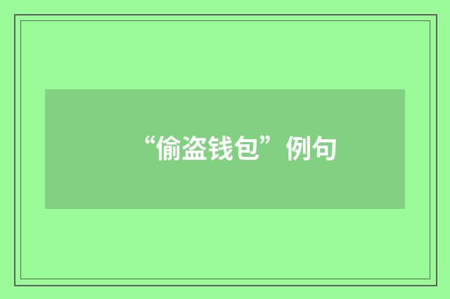 “偷盗钱包”例句