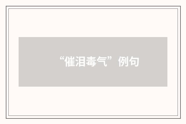 “催泪毒气”例句